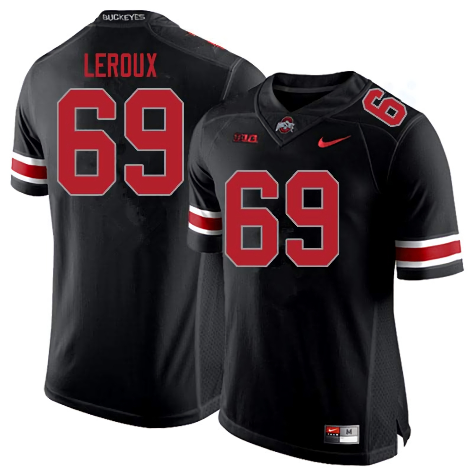 Trey Leroux Ohio State Buckeyes Men's NCAA #69 Nike Blackout College Stitched Football Jersey ATQ0456EK